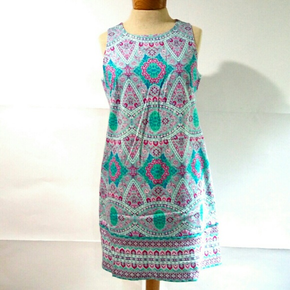 London Times Dresses & Skirts - London Times 8 Blue Pink Floral Sleeveless Dress